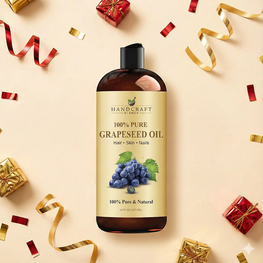 Aceite de Semilla de Uva Orgánico | Cuidado Natural para Piel, Uñas y Cabello | Ligero, No Graso y Vegano | (473 ml)